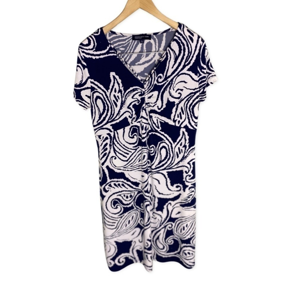 Jones New York Signature V-Neck Dress Size M